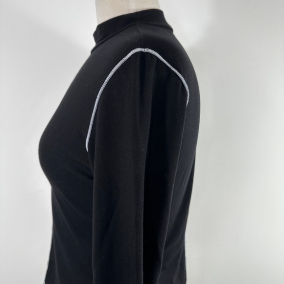 Reformation Stacey Knit Top Crop Mock Neck Women's Sz M Black White Sitches - Picture 9 of 15